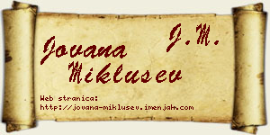 Jovana Miklušev vizit kartica
